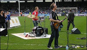 The Lightyears playing at London Road for Peterborough United v Darlington earlier this year