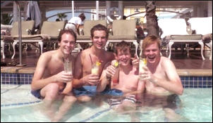 Pina Coladas in the hotel pool
